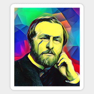 Hippolyte Taine Colourful Portrait | Hippolyte Taine Artwork 7 Magnet